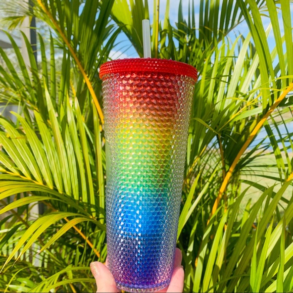 Starbucks China Pride Rainbow Diamond Studded Tumbler Cold Cup 24oz New Overseas - Picture 13 of 15